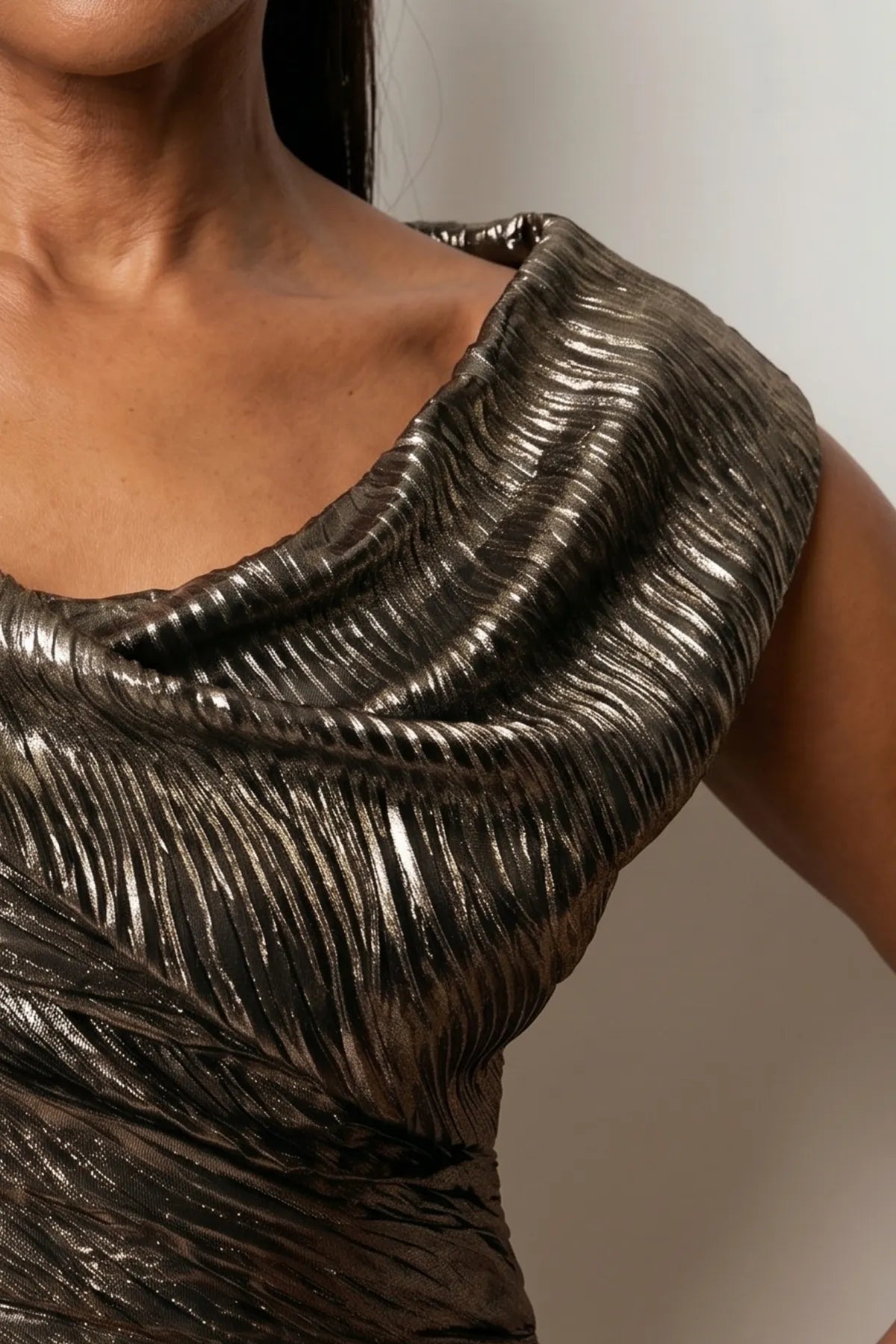 Laura Metallic Cocktail Dress in Gold 5