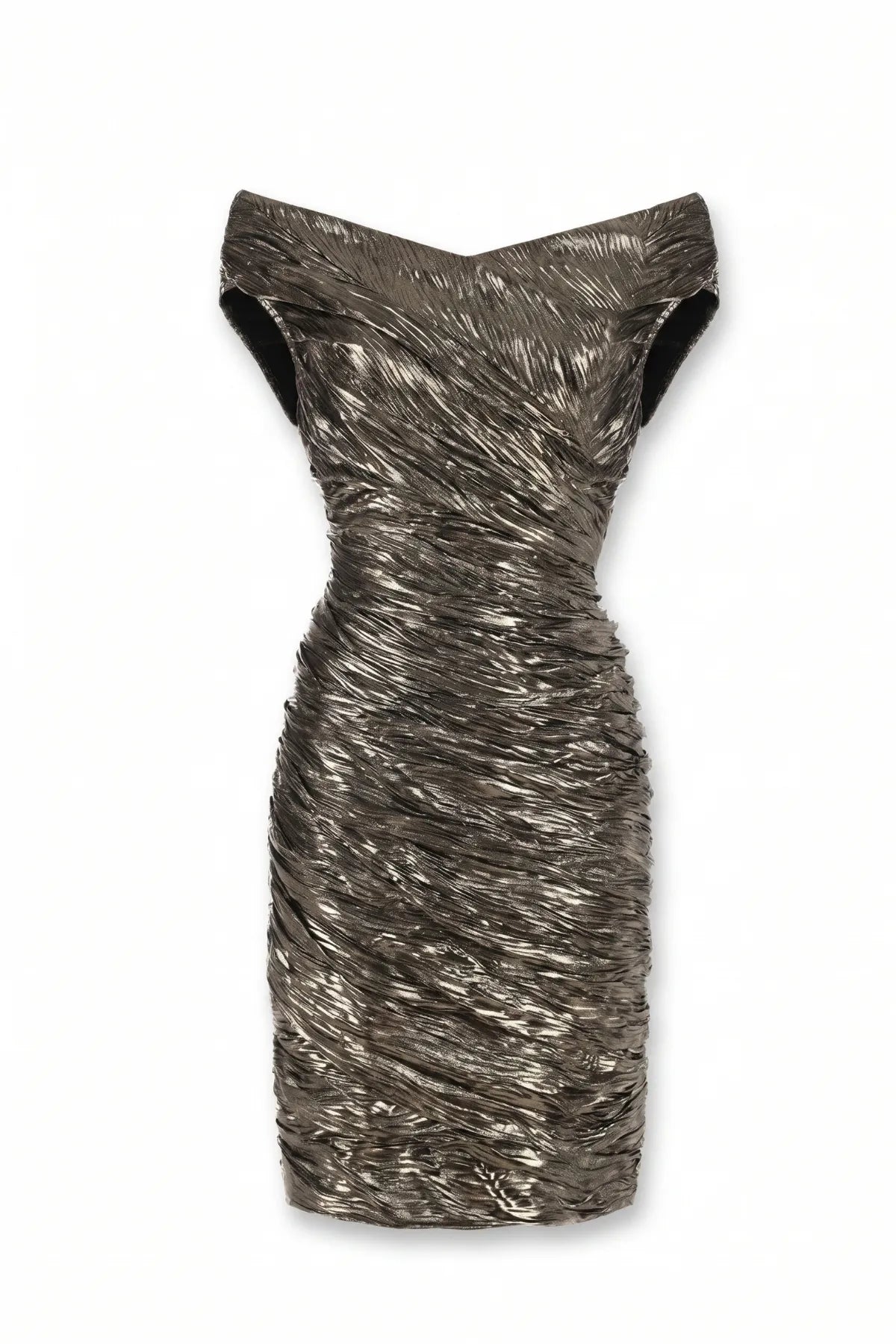 Laura Metallic Cocktail Dress in Gold 3