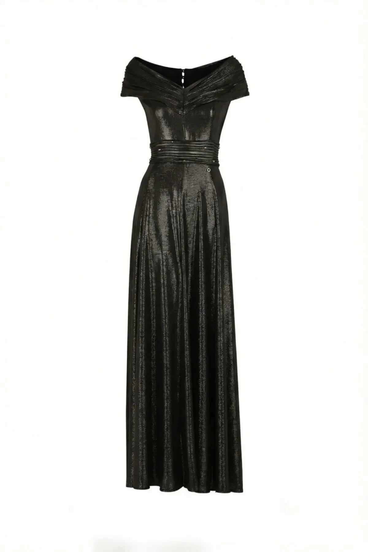 Margot Charcoal Cocktail Dress Shoulder Maxi Gown, Iris 4