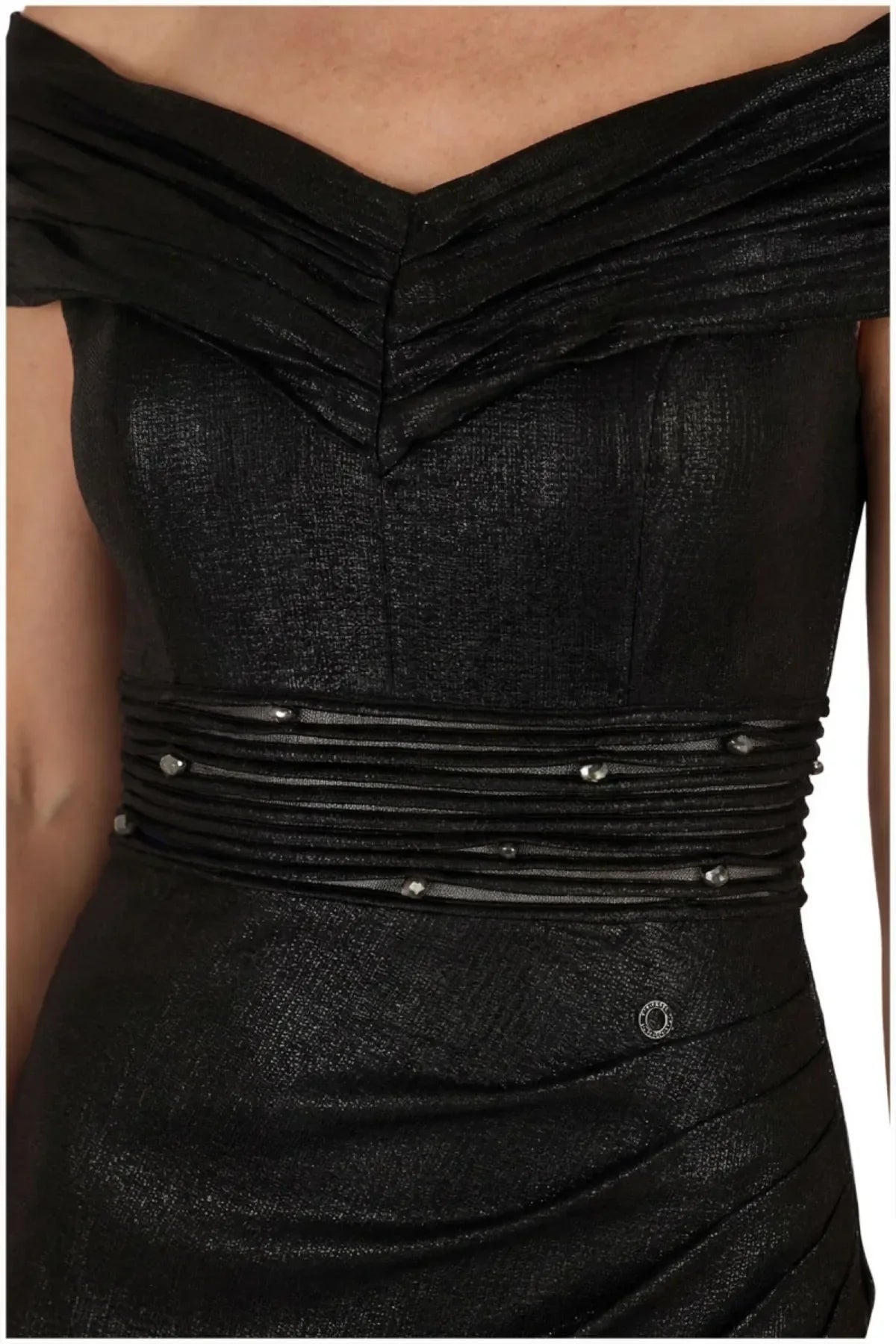 Margot Charcoal Cocktail Dress Shoulder Cocktail Dress, Iris 3