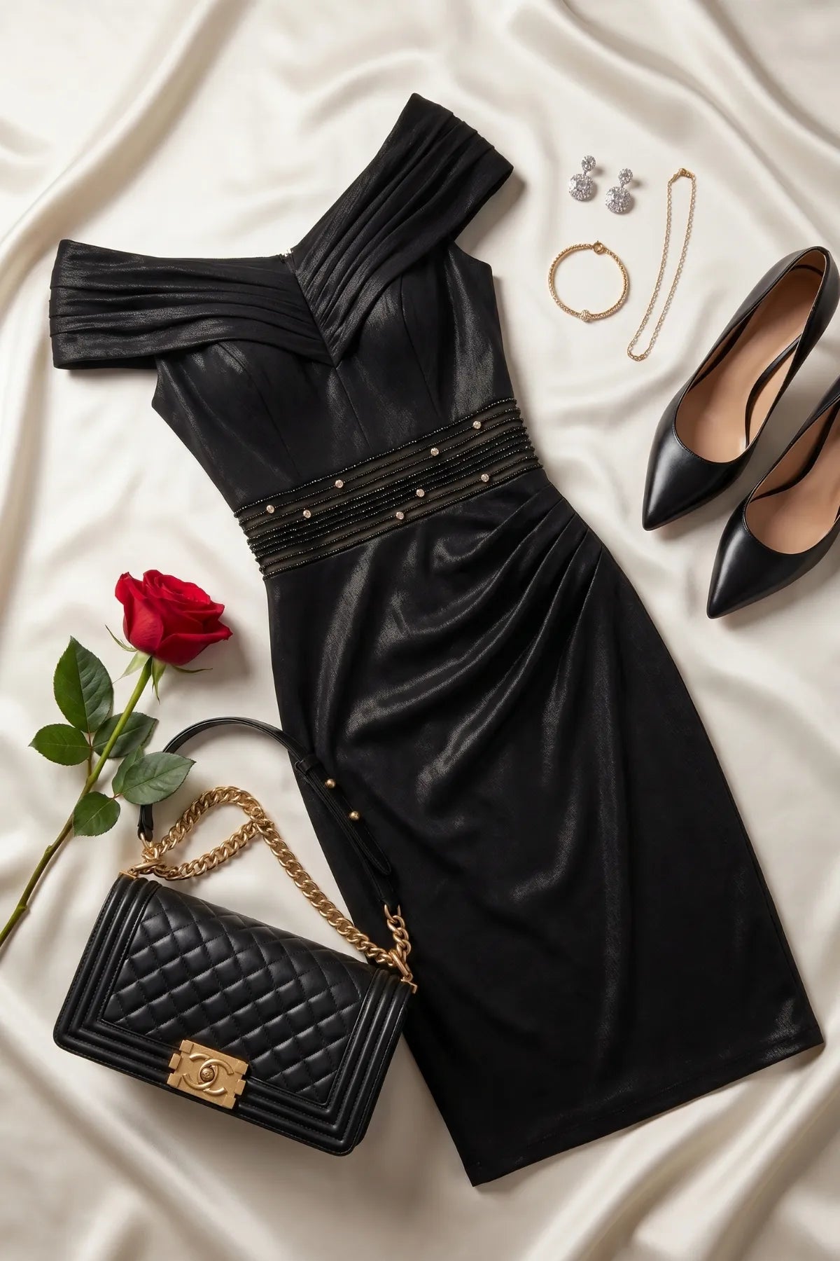 Margot Charcoal Cocktail Dress Shoulder Cocktail Dress, Iris 4