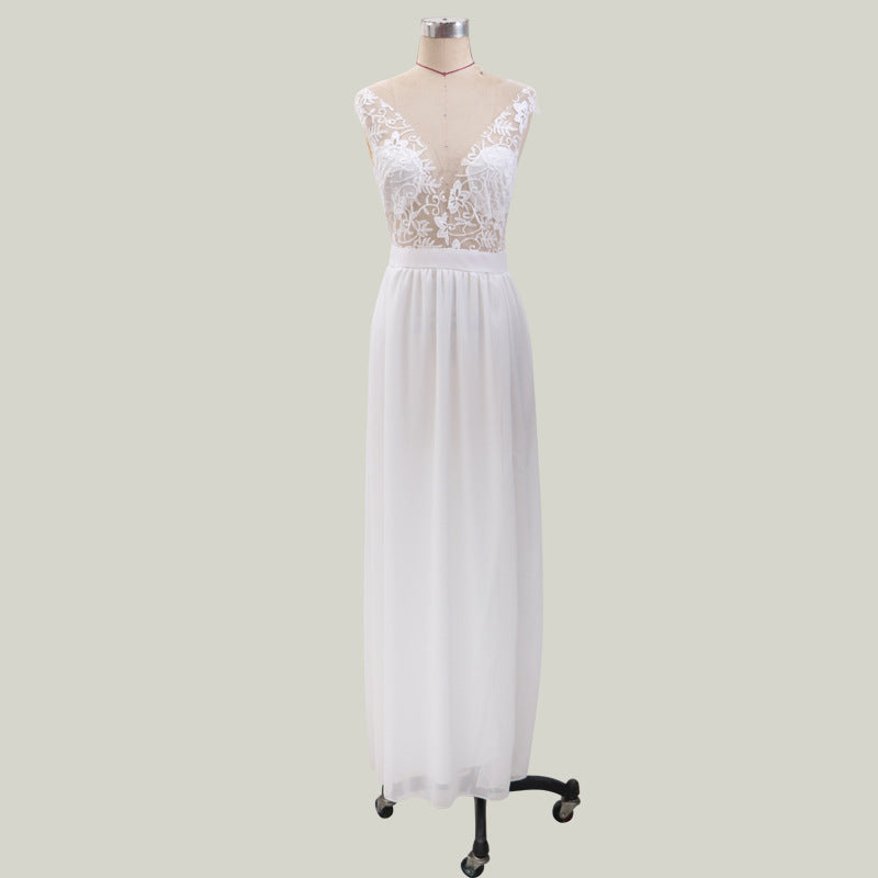 Arabella Lace Backless Midi Dress Ausschnitt, Weiß 3