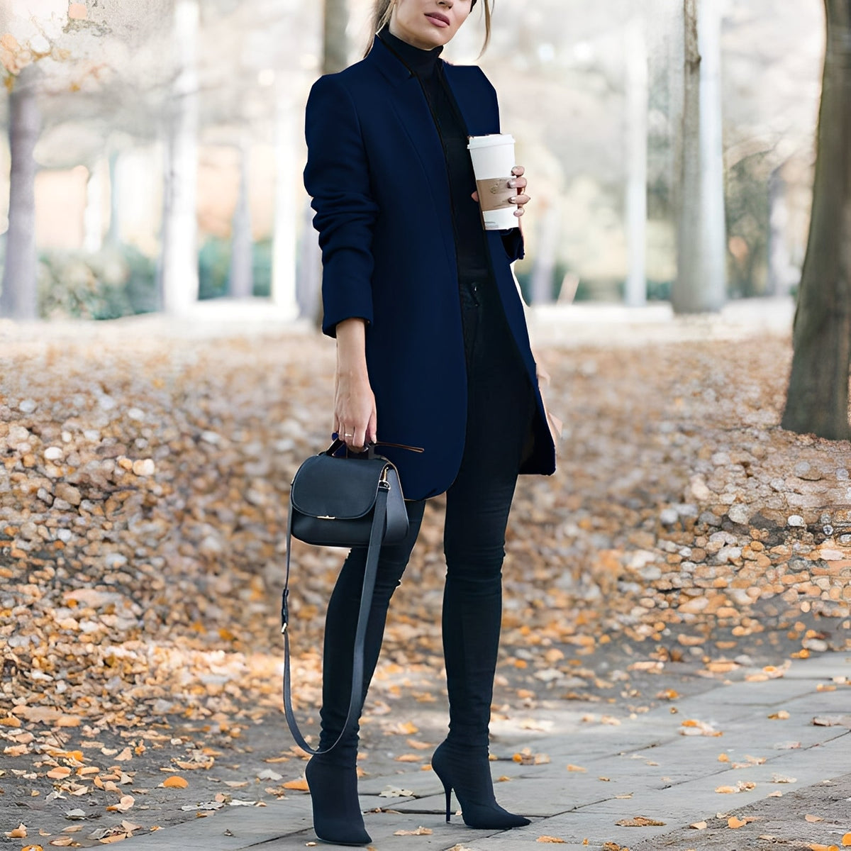 Jazmin Structured Blazer Dress Dark Blue 8
