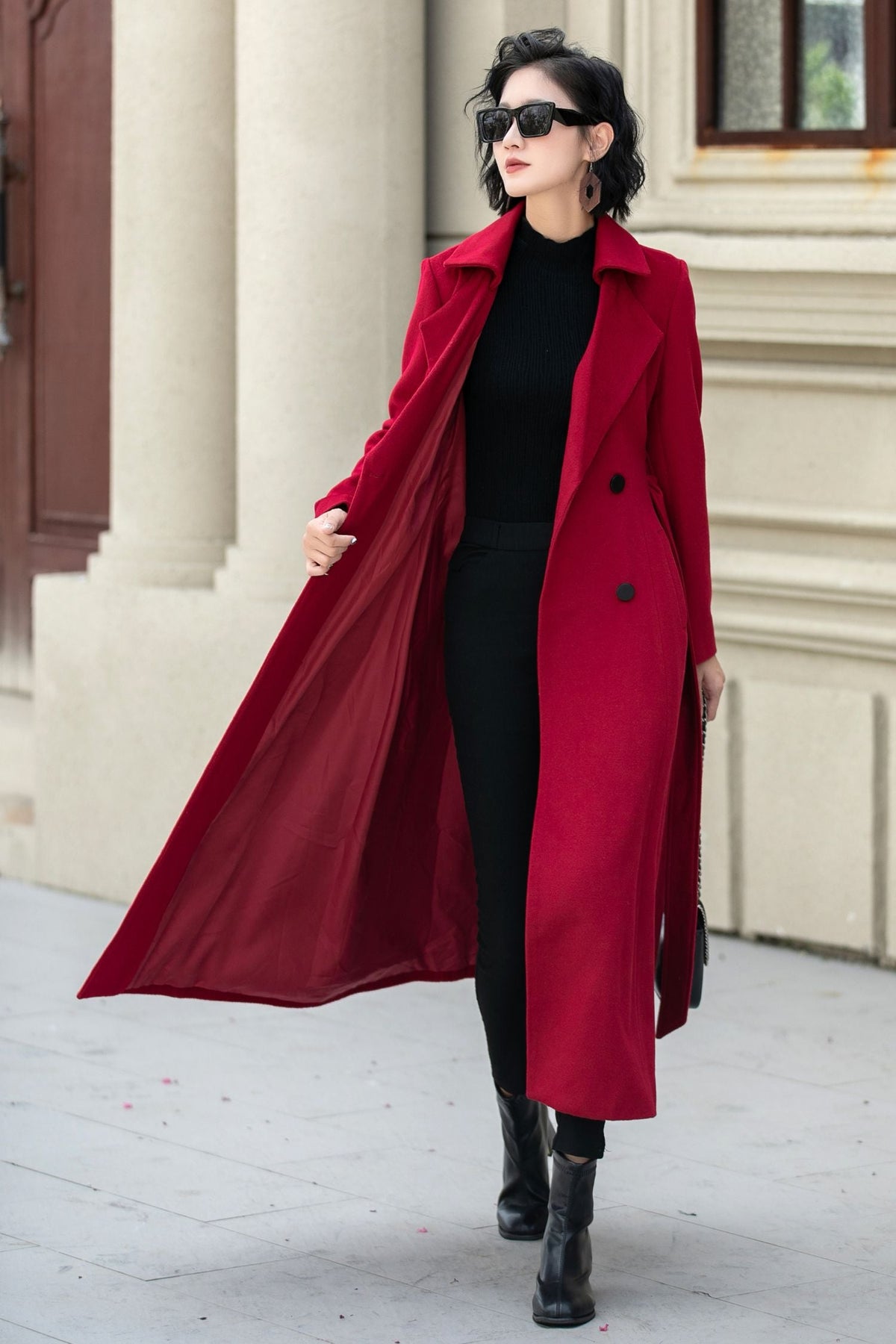 Margot Wool Maxi Coat Red 9