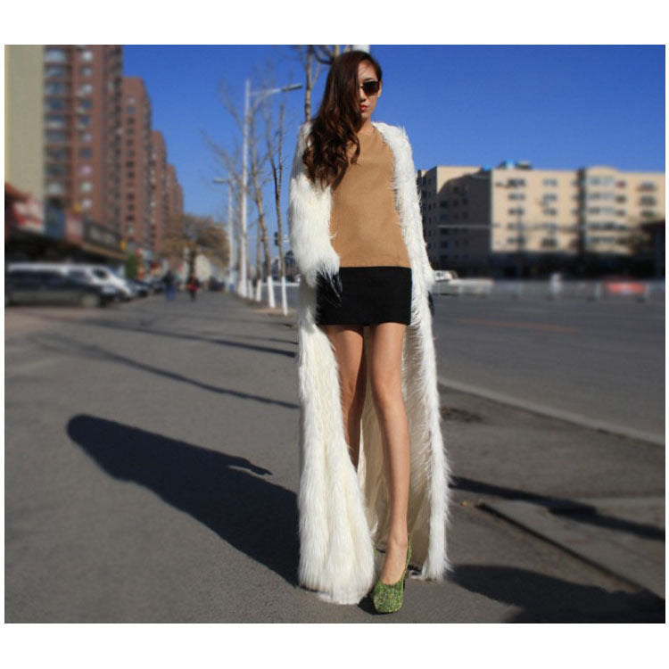 Rosalie Faux Fur Midi Dress Multi 2