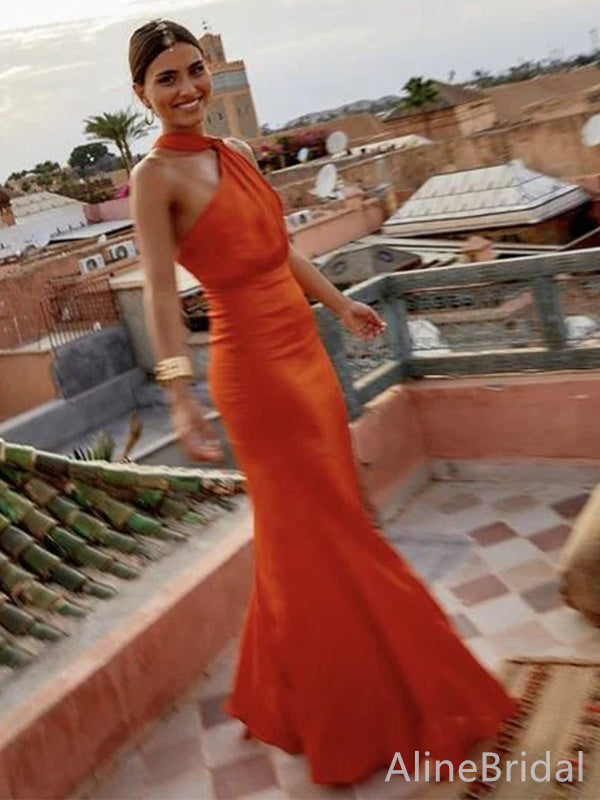 Arabella One-Shoulder Mermaid Gown Orange 2