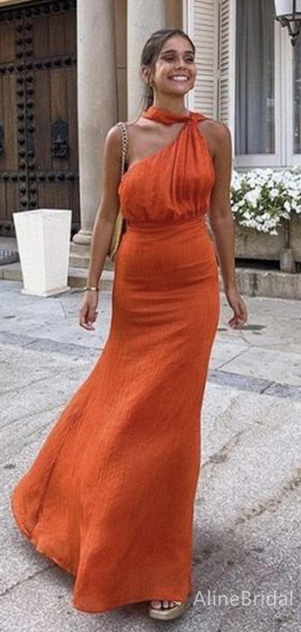 Arabella One-Shoulder Mermaid Gown Orange 5