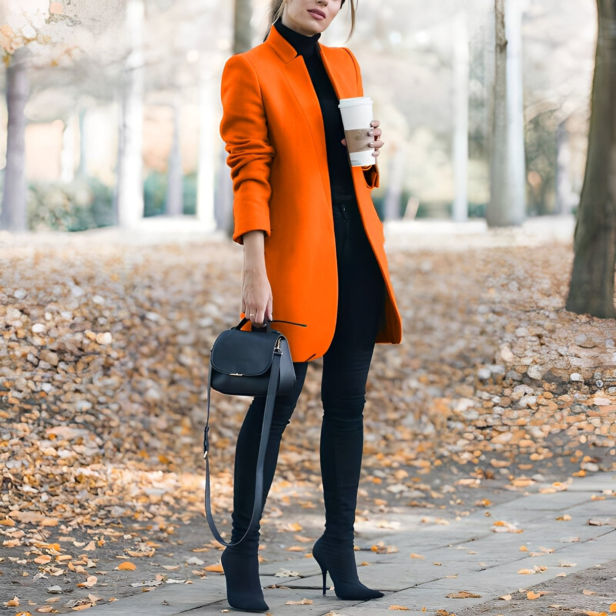 Jazmin Structured Blazer Dress Orange 5