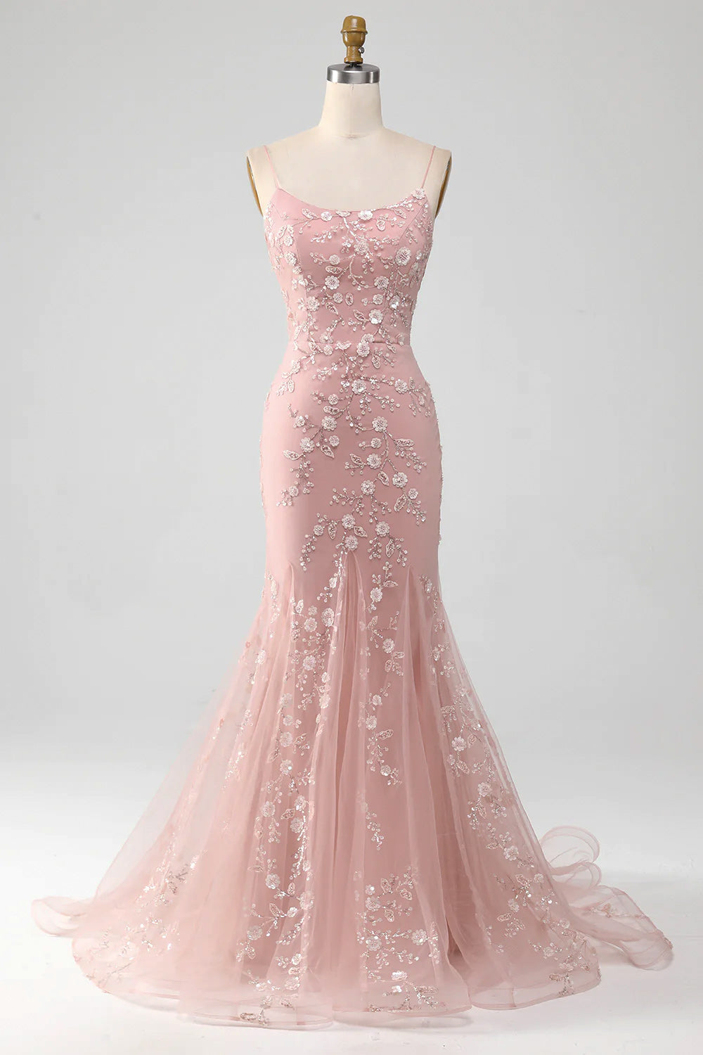 Celestine Beaded Mermaid Gown Blue 8