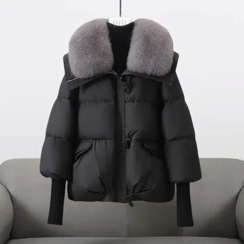 Christina Faux Fur Collar Winter Jacket Black 1
