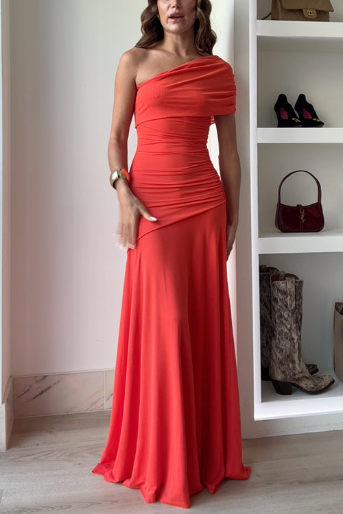 Arabella Off-Shoulder Ruched Maxi Dress Fiesta 1