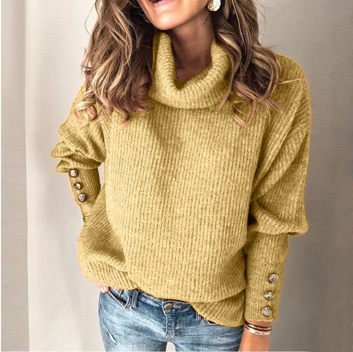 Margot Cotton Blend Turtleneck Yellow 4