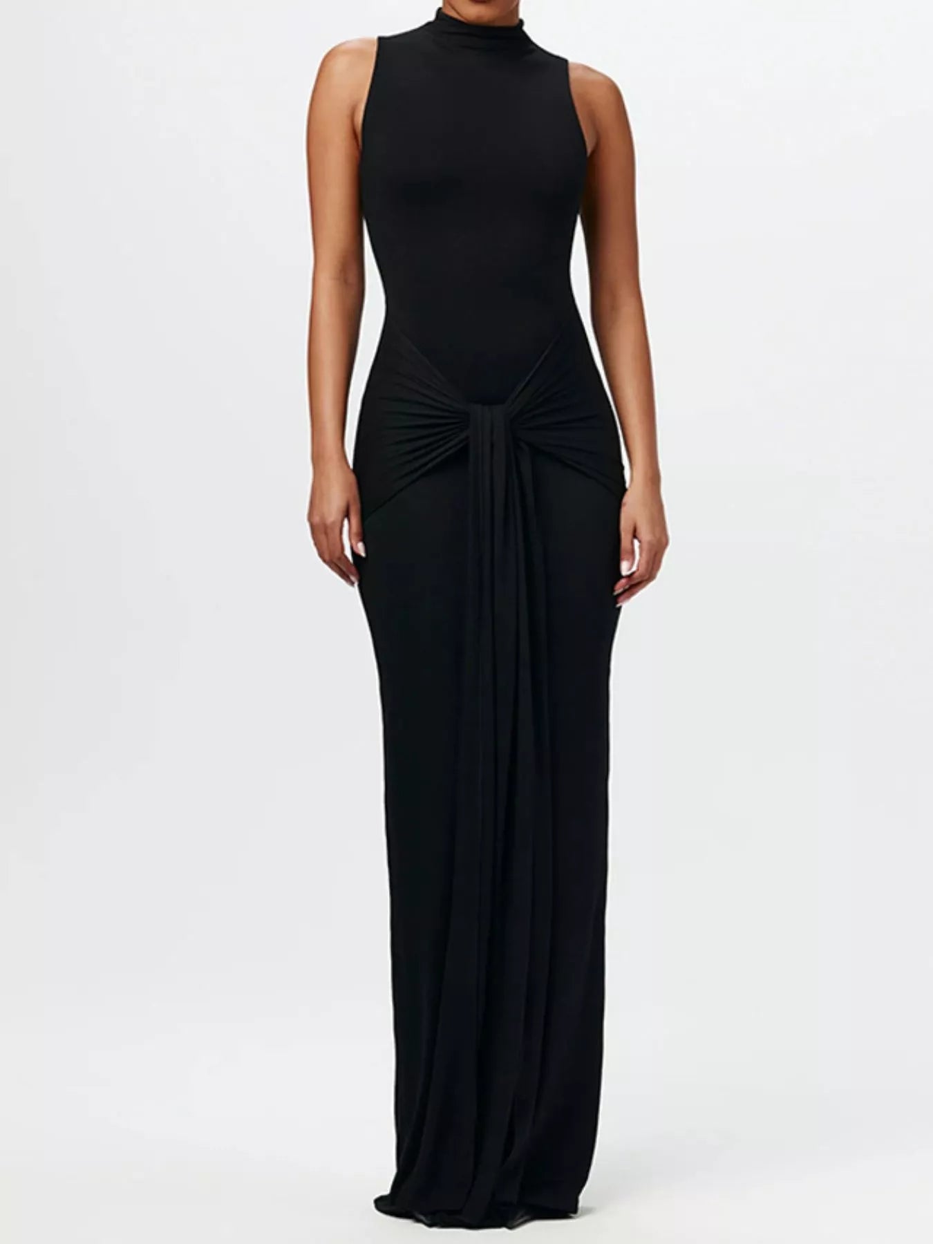 Celestine Knot Front Maxi Dress Dark Brown 4