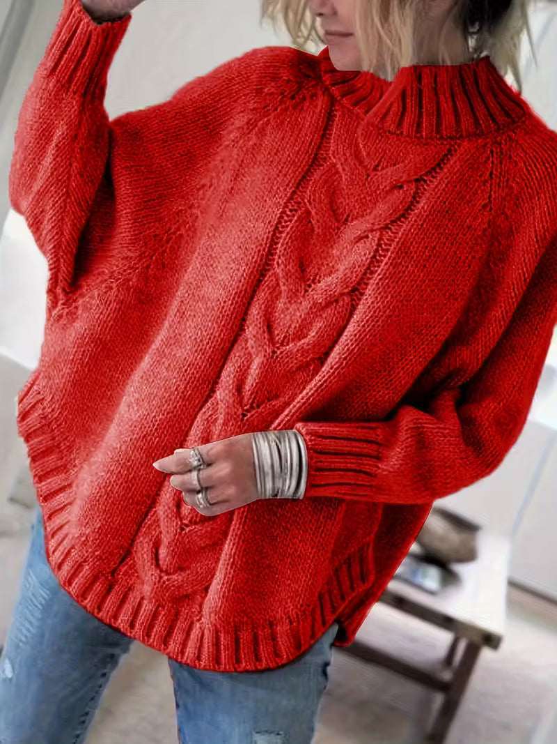 Pamella Cable Knit Oversized Sweater Dress Beige 10