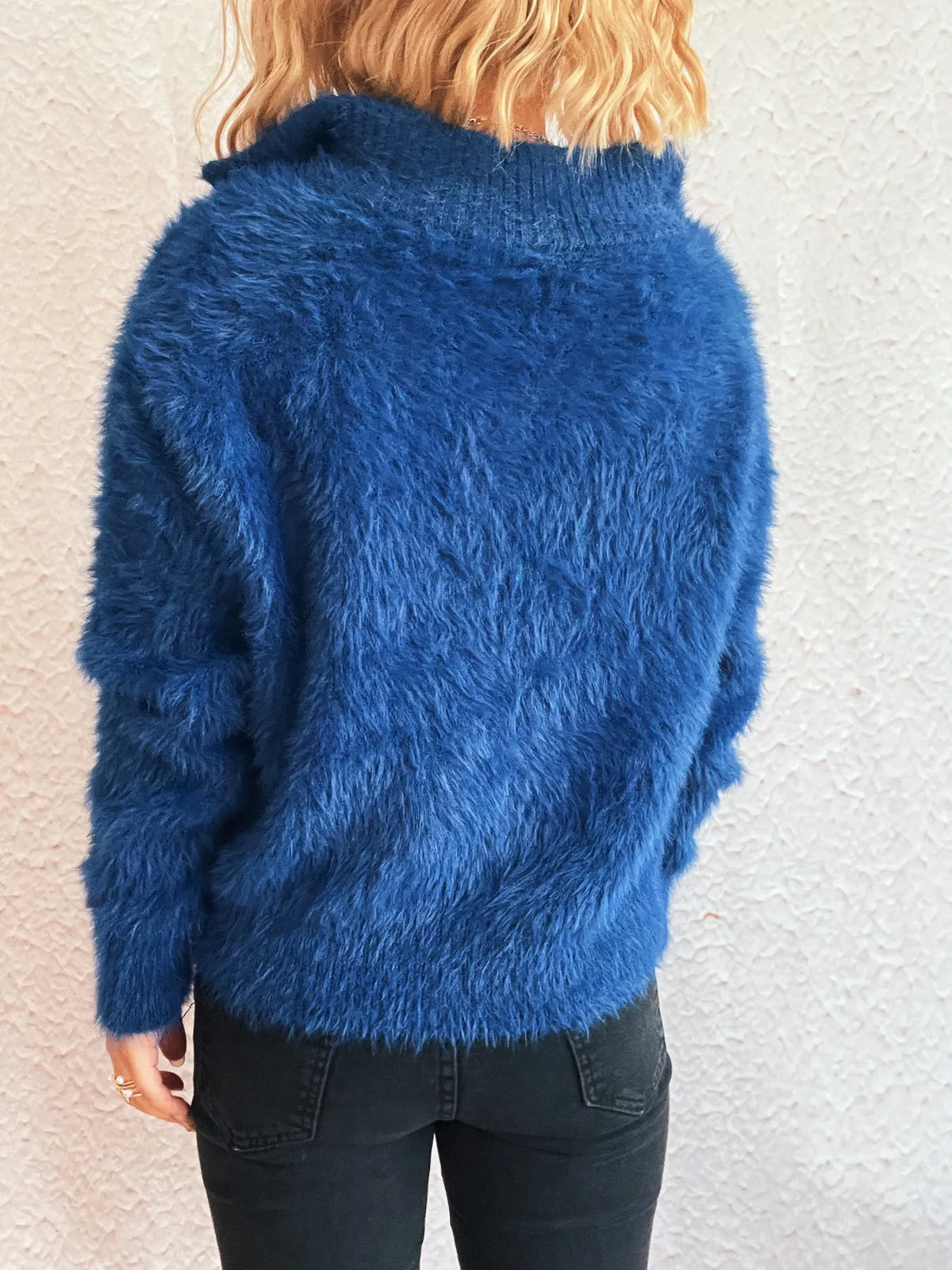 Sabine Half-Zip Knit Sweater White 8