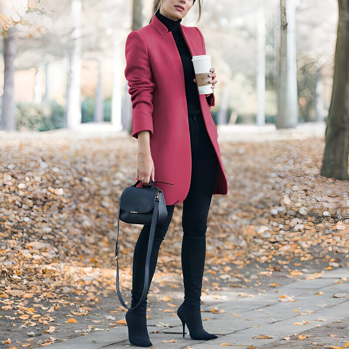 Jazmin Structured Blazer Dress Red 2