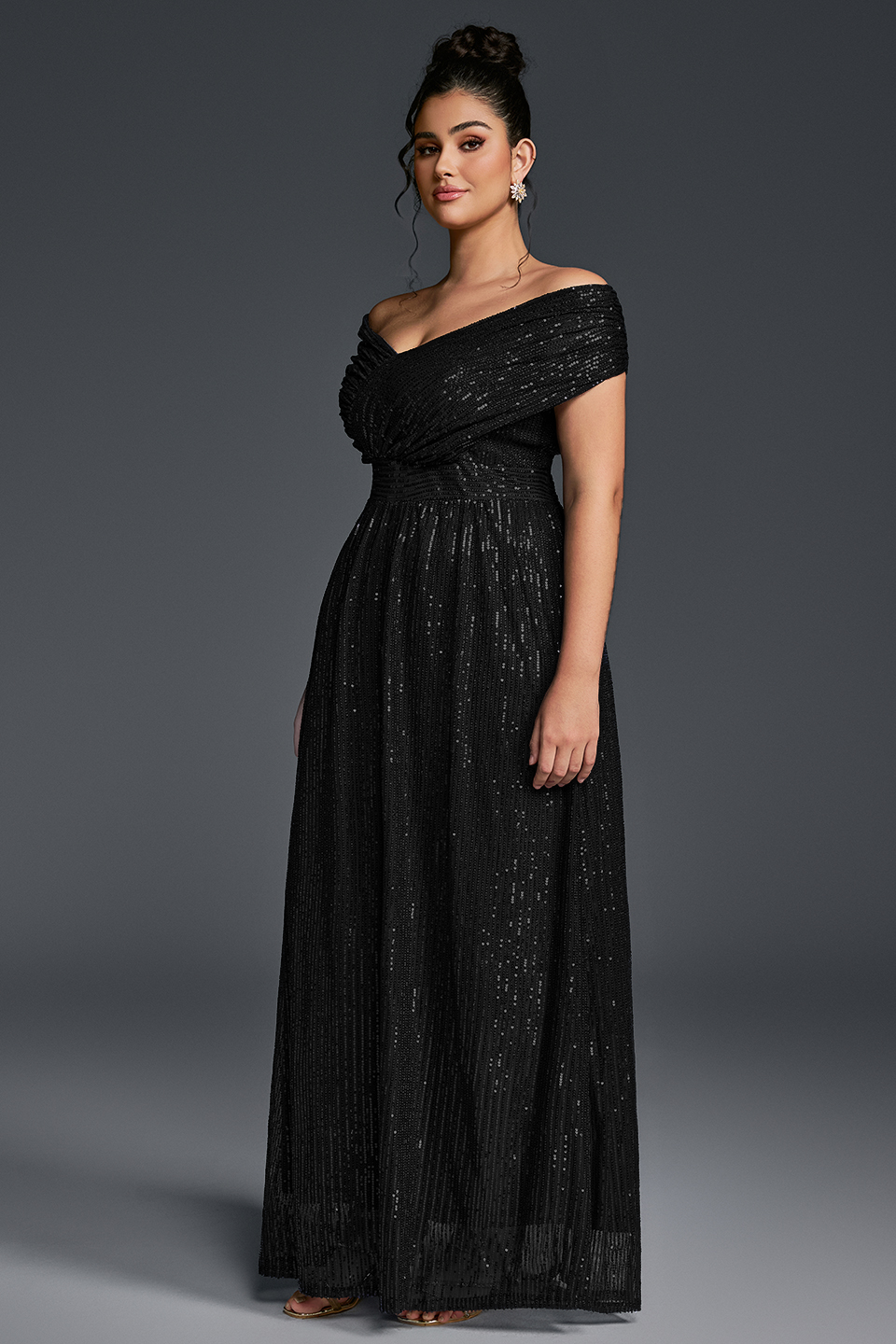 Valentina Sequin Maxi Dress in Emerald Green 5