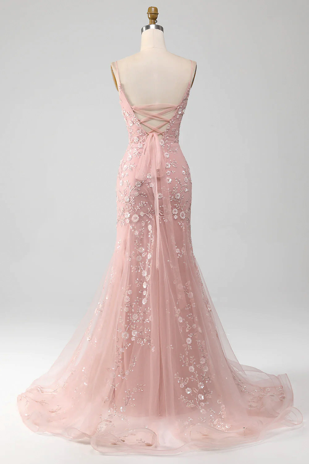 Celestine Beaded Mermaid Gown Blue 9