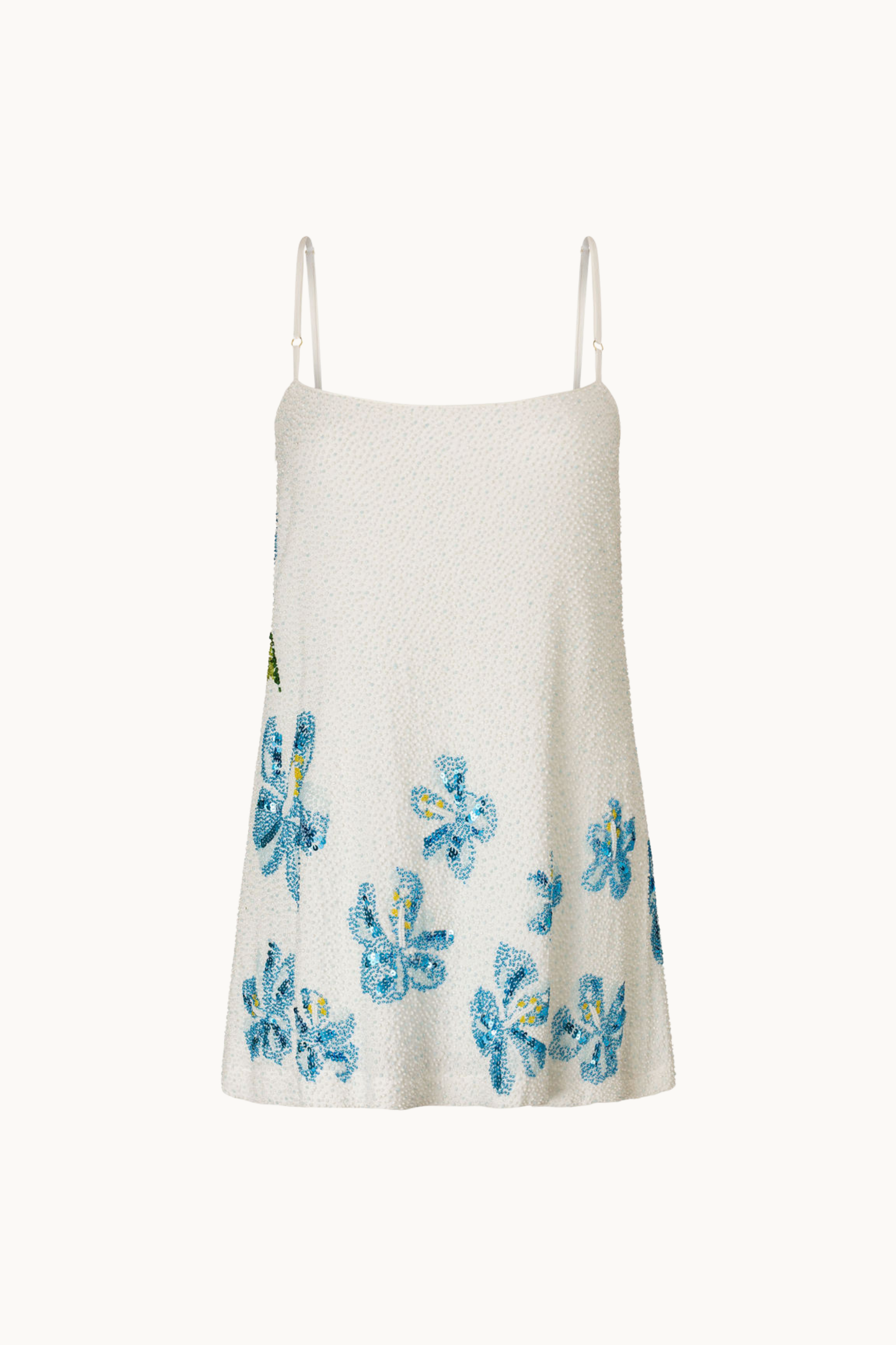 Celestine Beaded Mini Dress in Sky Blue SKY BLUE BEADS 1