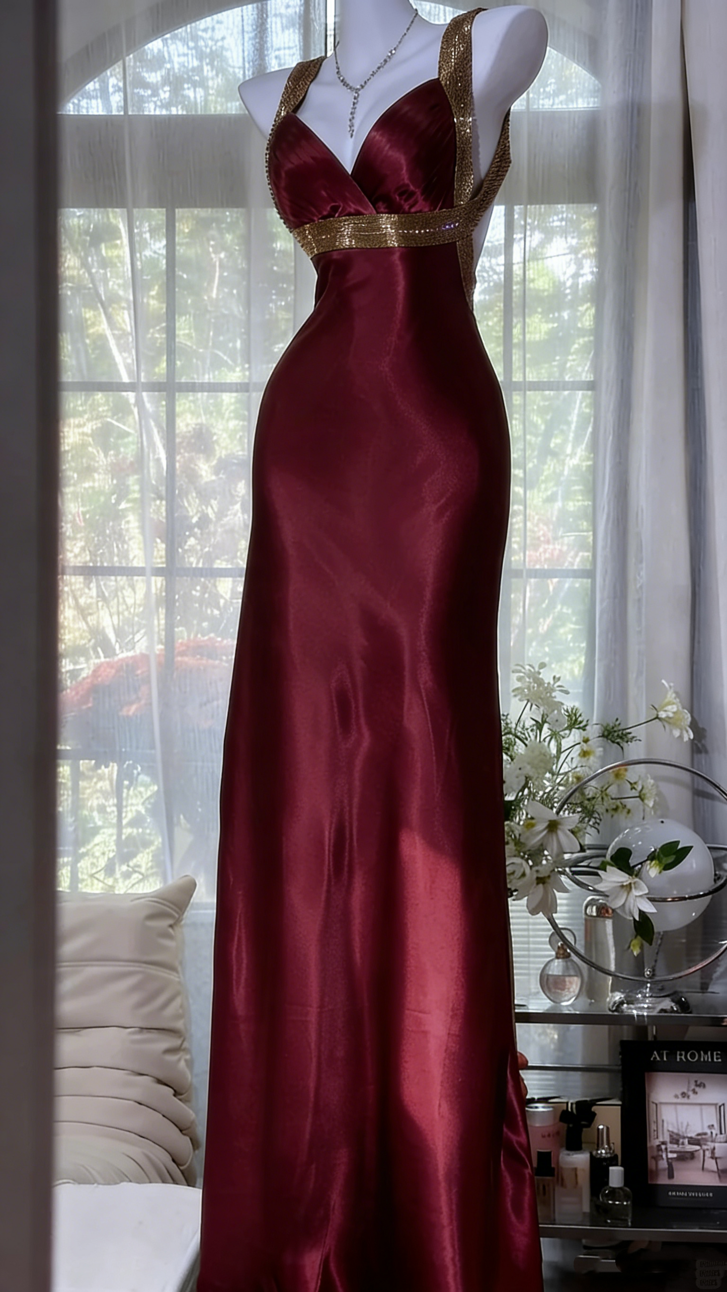 Vivienne Satin Mermaid Dress BLUE 7