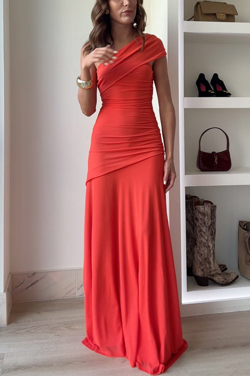 Arabella Off-Shoulder Ruched Maxi Dress Fiesta 5