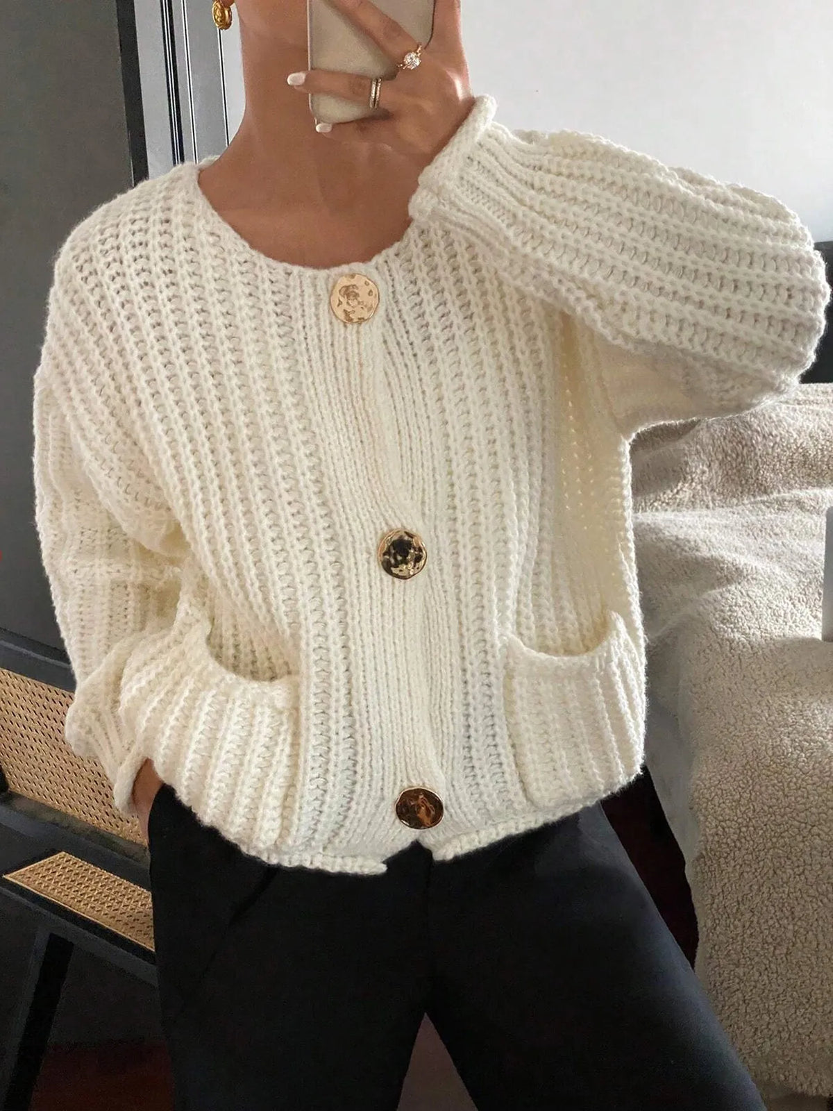 Margot Knit Cardigan Ivory 2