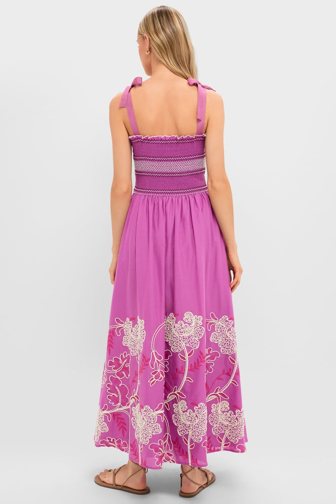 Scarlett Embroidered Sundress in Hibiscus Pink Pink 5