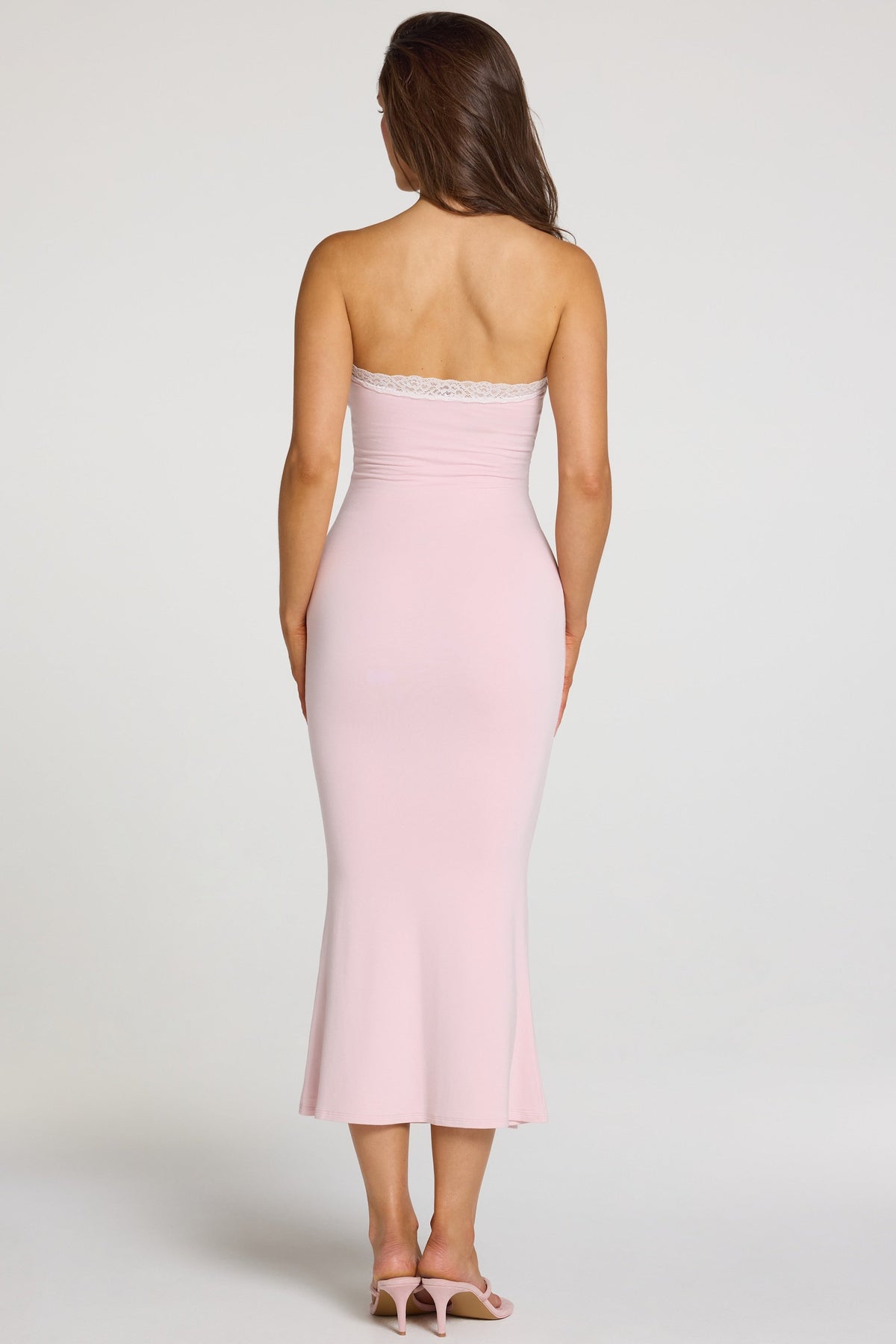 Navi Modal Lace-Trim Midi Dress Ivory 42