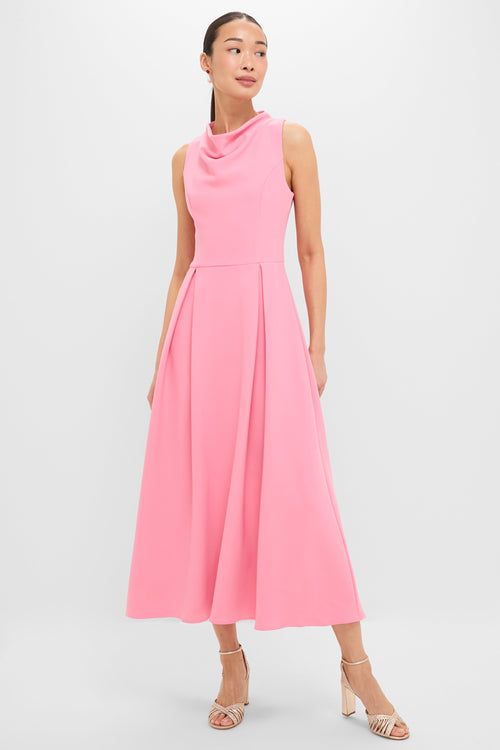 Risa Cowl Neck Gown in Bubblegum Pink Bubblegum Pink 1