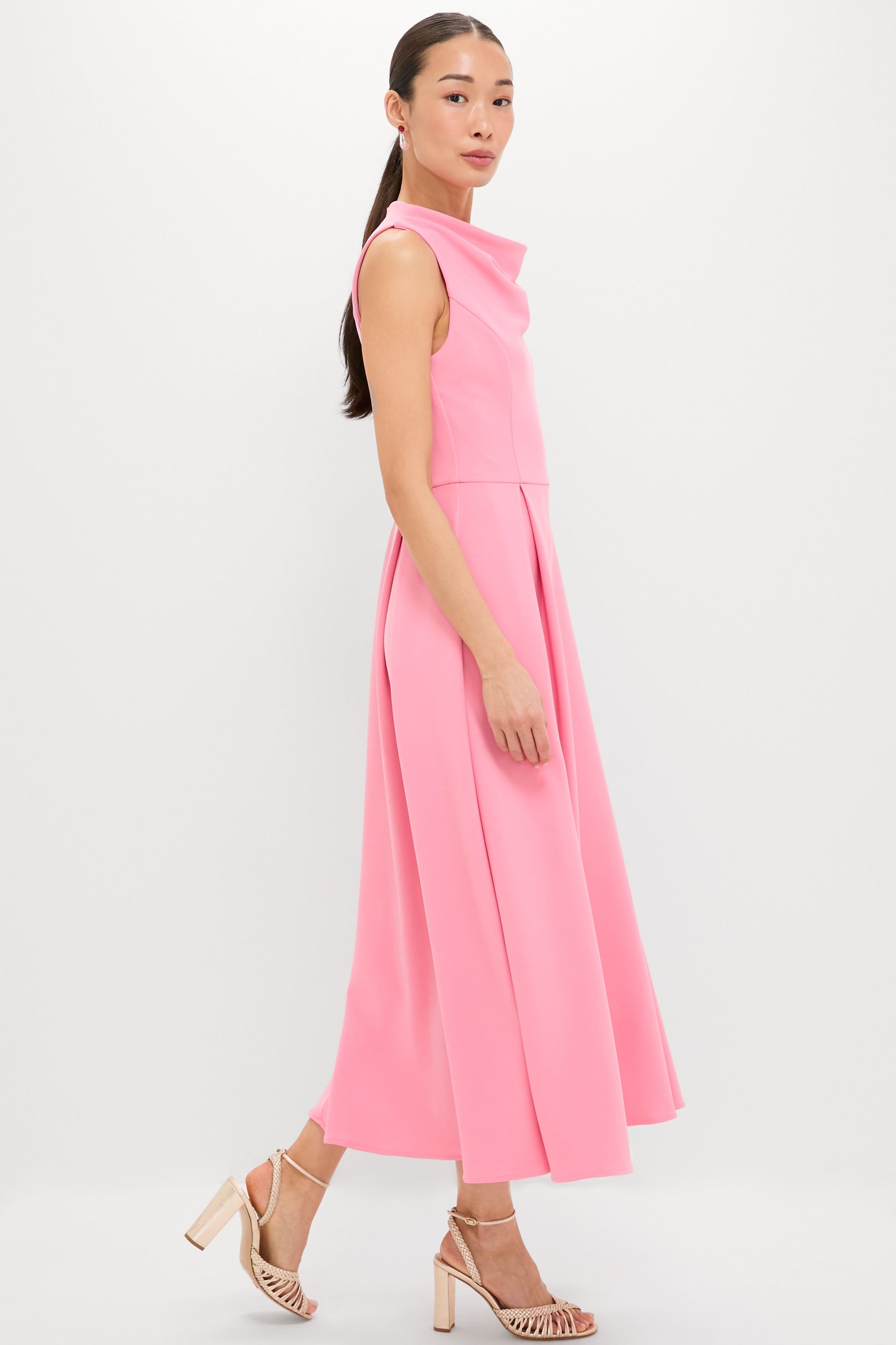 Risa Cowl Neck Gown in Bubblegum Pink Bubblegum Pink 3