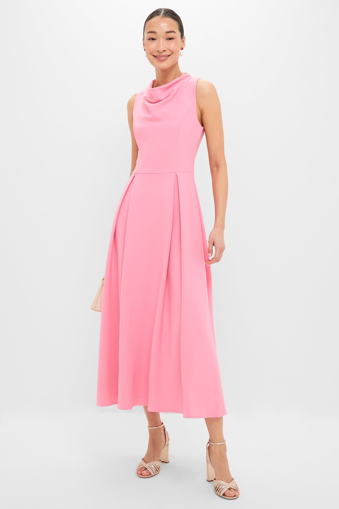 Risa Cowl Neck Gown in Bubblegum Pink Bubblegum Pink 2