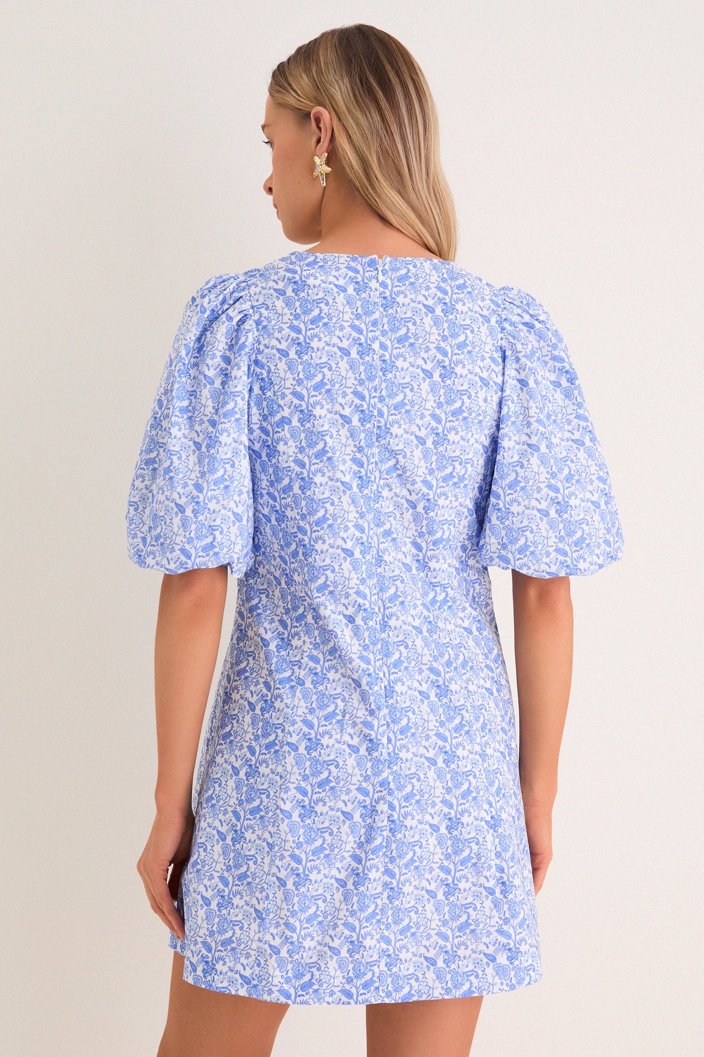Marcy Ditsy Floral Mini Dress Baby Blue Ditsy Floral 4