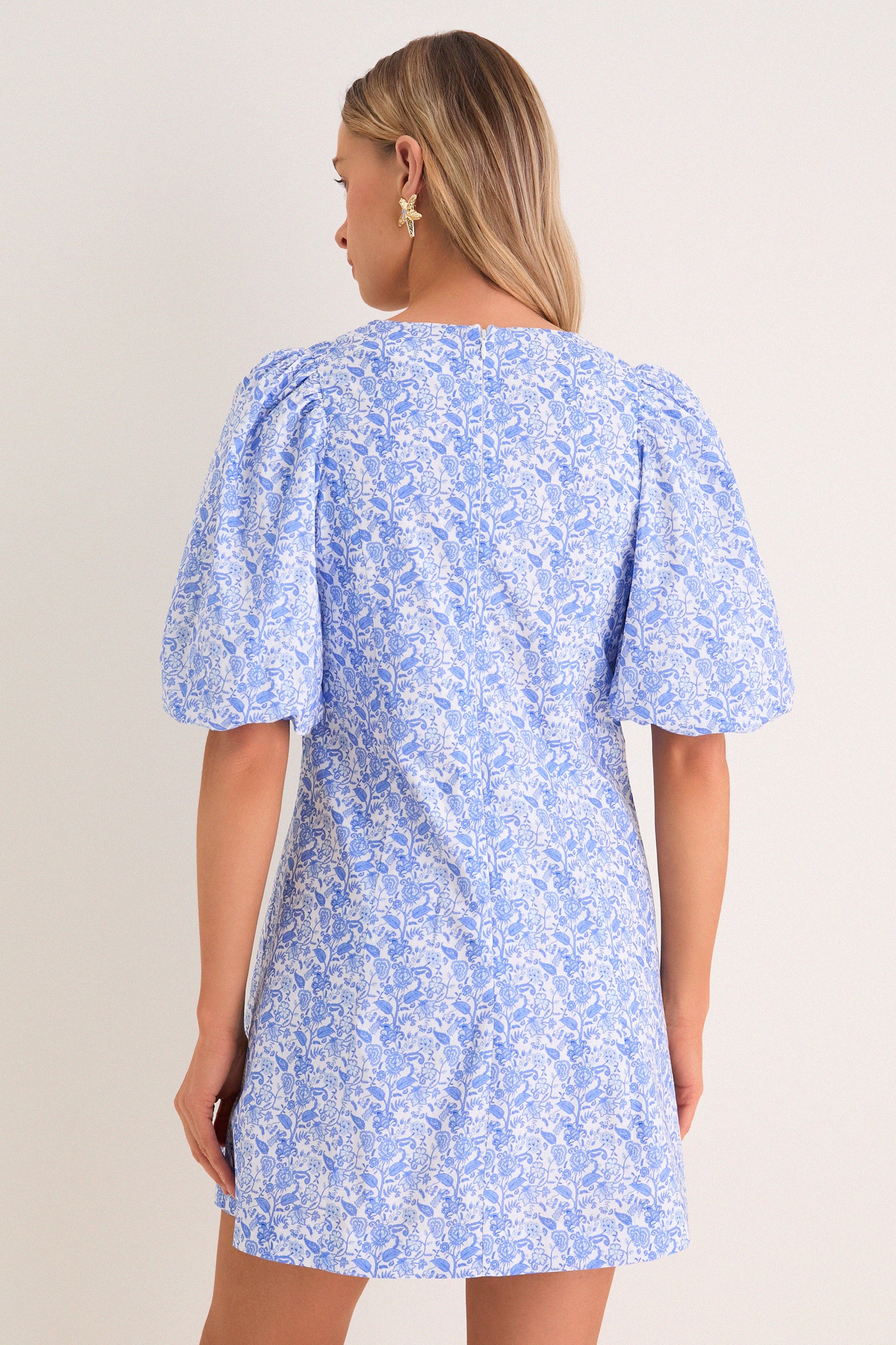 Marcy Ditsy Floral Mini Dress Baby Blue Ditsy Floral 4
