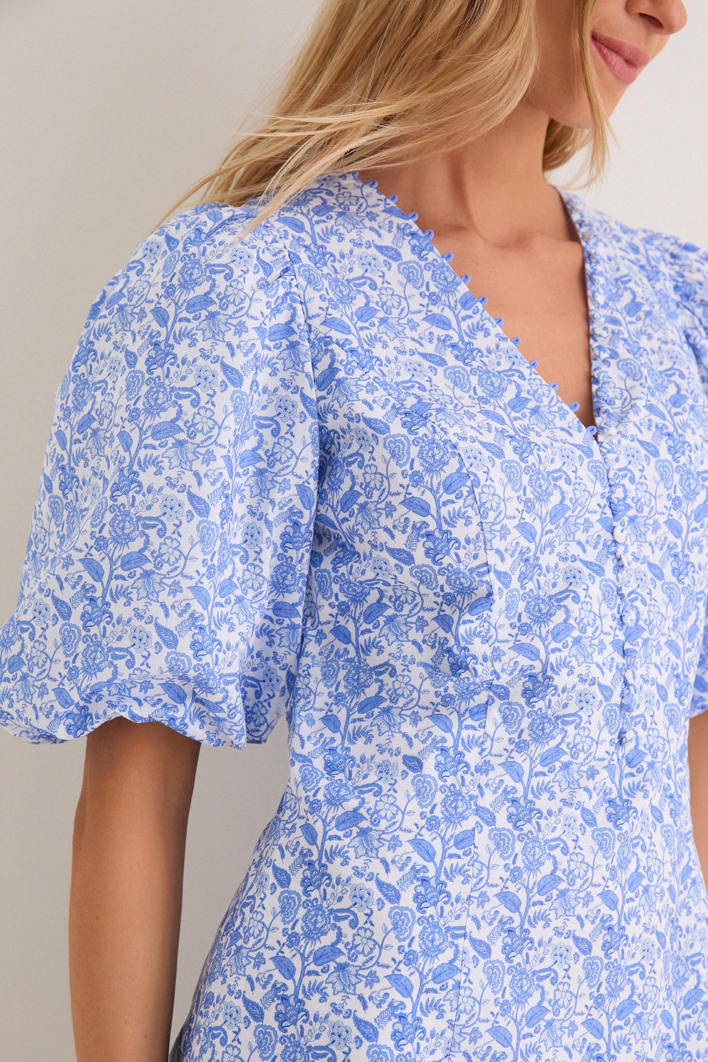 Marcy Ditsy Floral Mini Dress Baby Blue Ditsy Floral 5