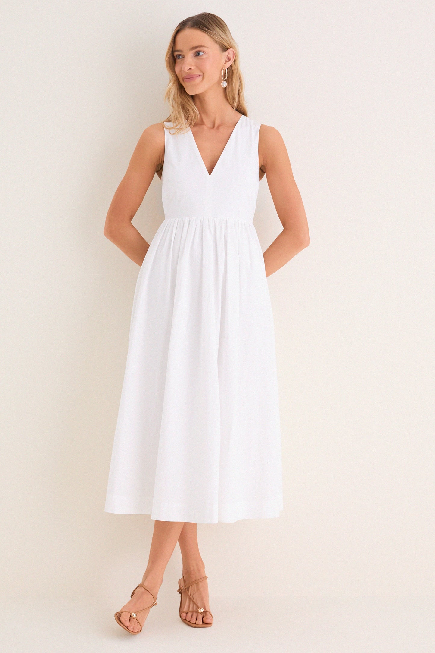 Marilyn Lace-Up Midi Dress in Ivory Up Midi Dress 5