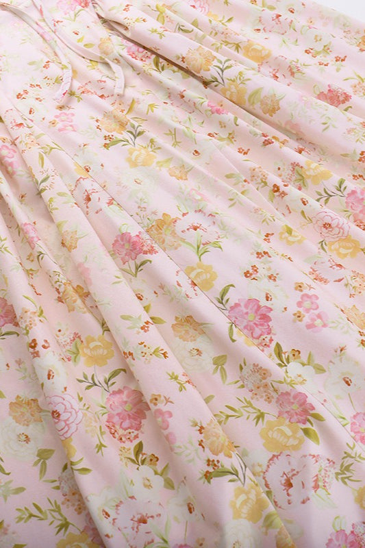 Margot Floral Halter Bodycon Maxi Dress Pink 5