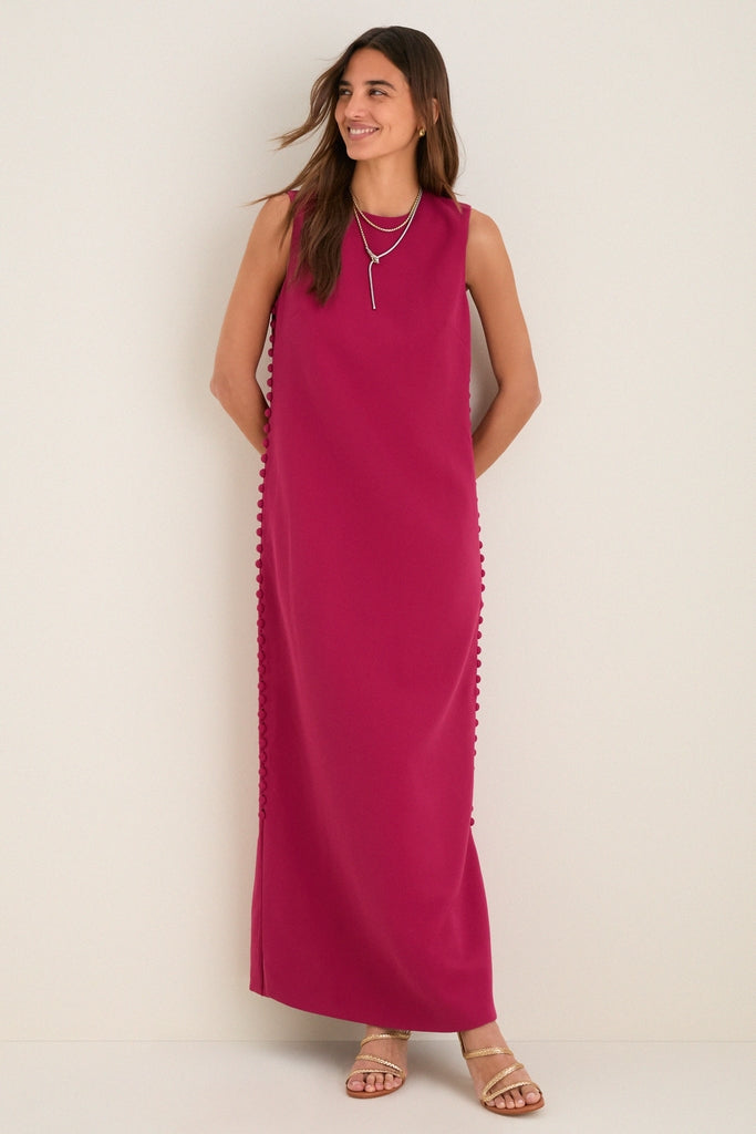 Camille Crepe Maxi Dress in Raspberry Raspberry 4