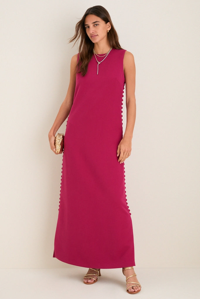 Camille Crepe Maxi Dress in Raspberry Raspberry 1