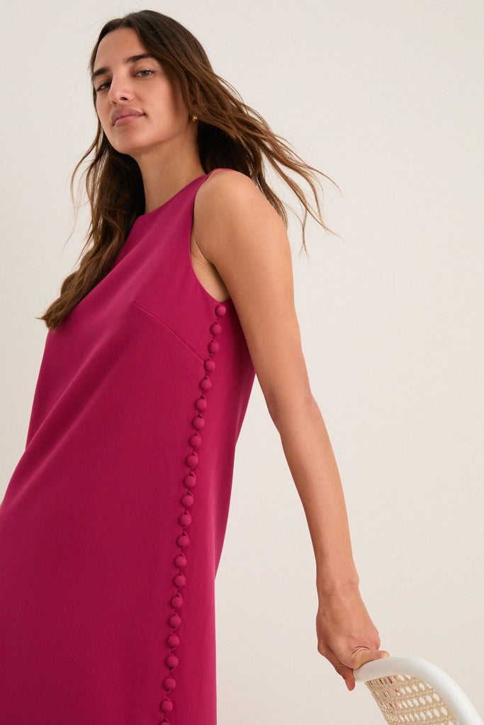Camille Crepe Maxi Dress in Raspberry Raspberry 2