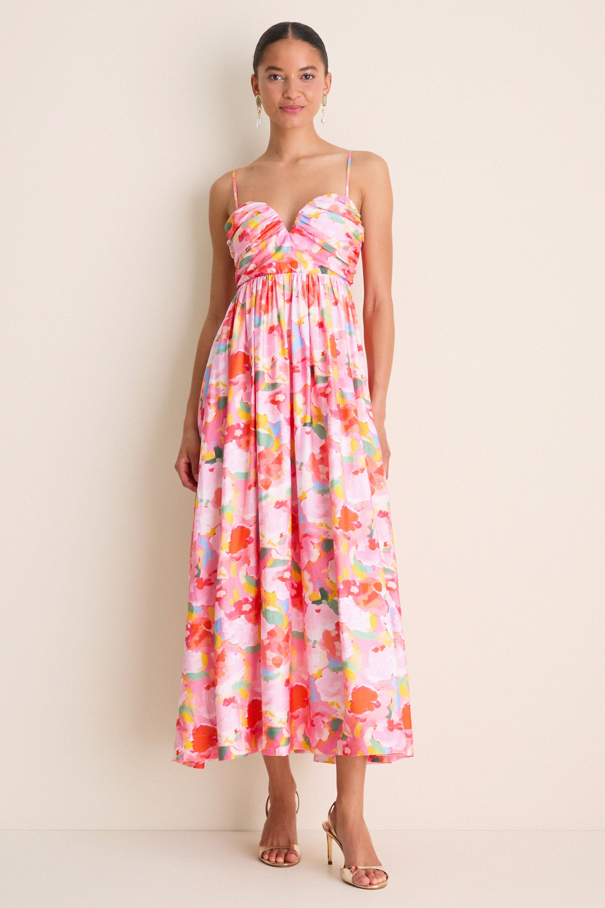 Harper Watercolor Maxi Dress Pink Multi Watercolor 1