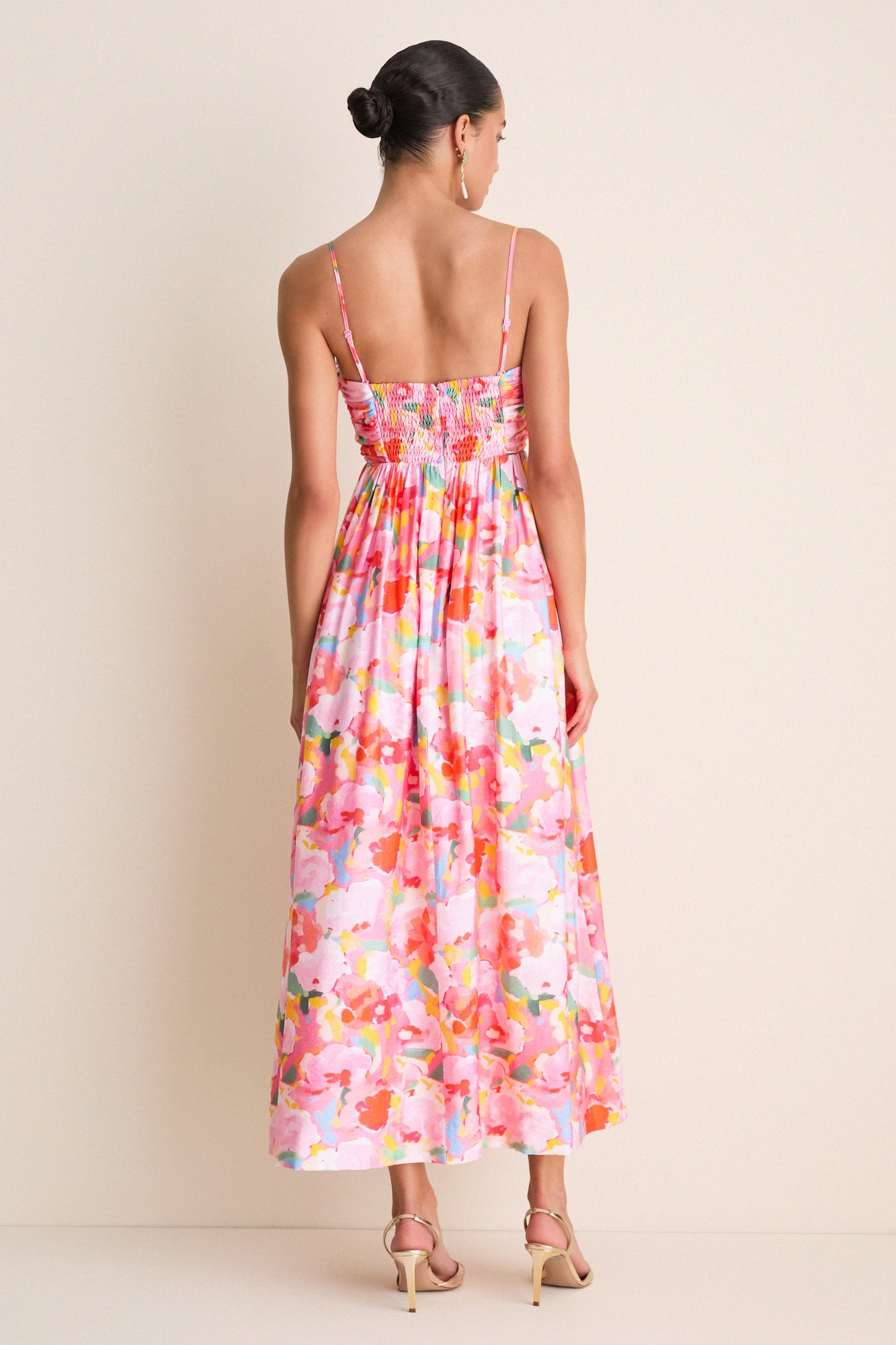 Harper Watercolor Maxi Dress Pink Multi Watercolor 4