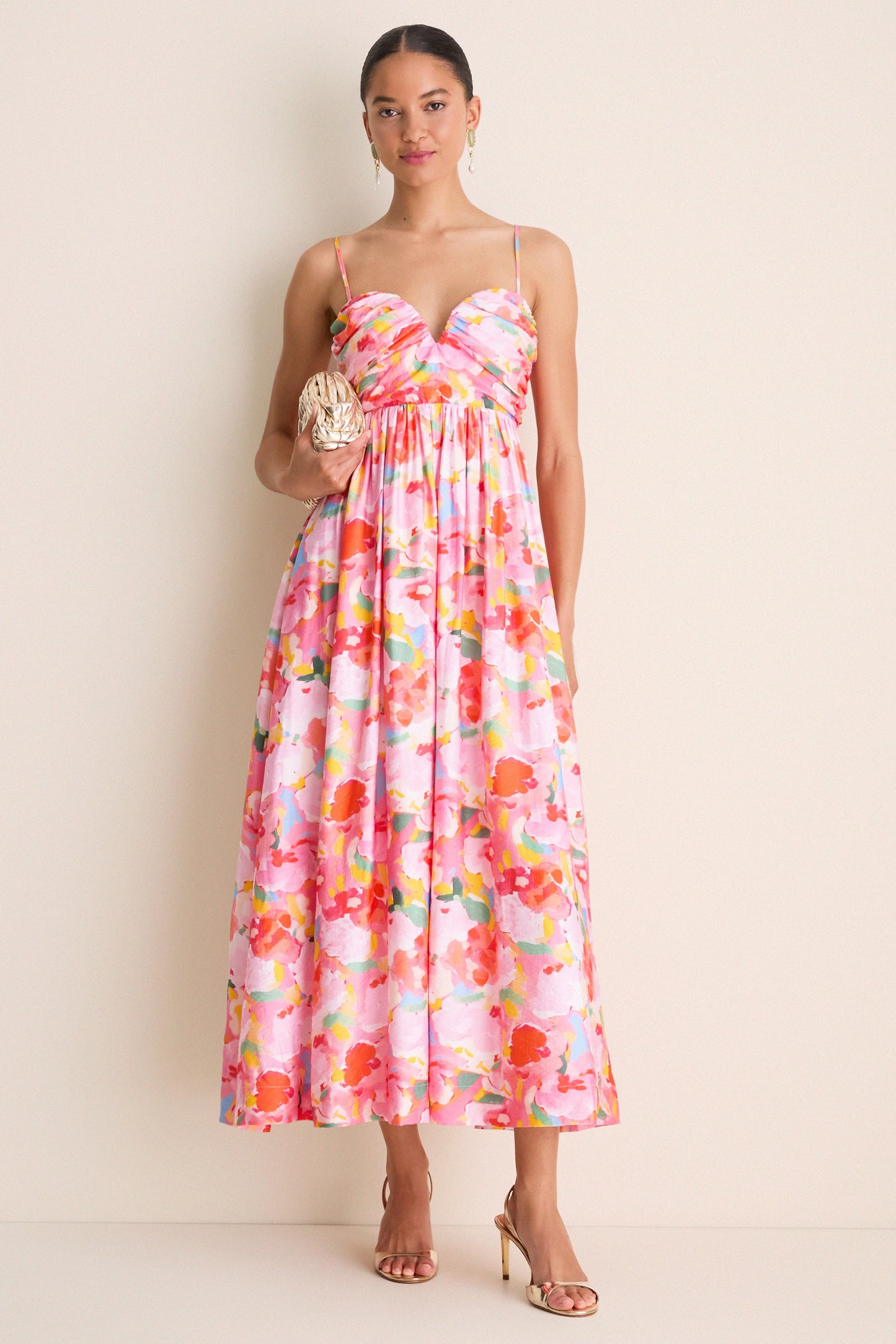 Harper Watercolor Maxi Dress Pink Multi Watercolor 5