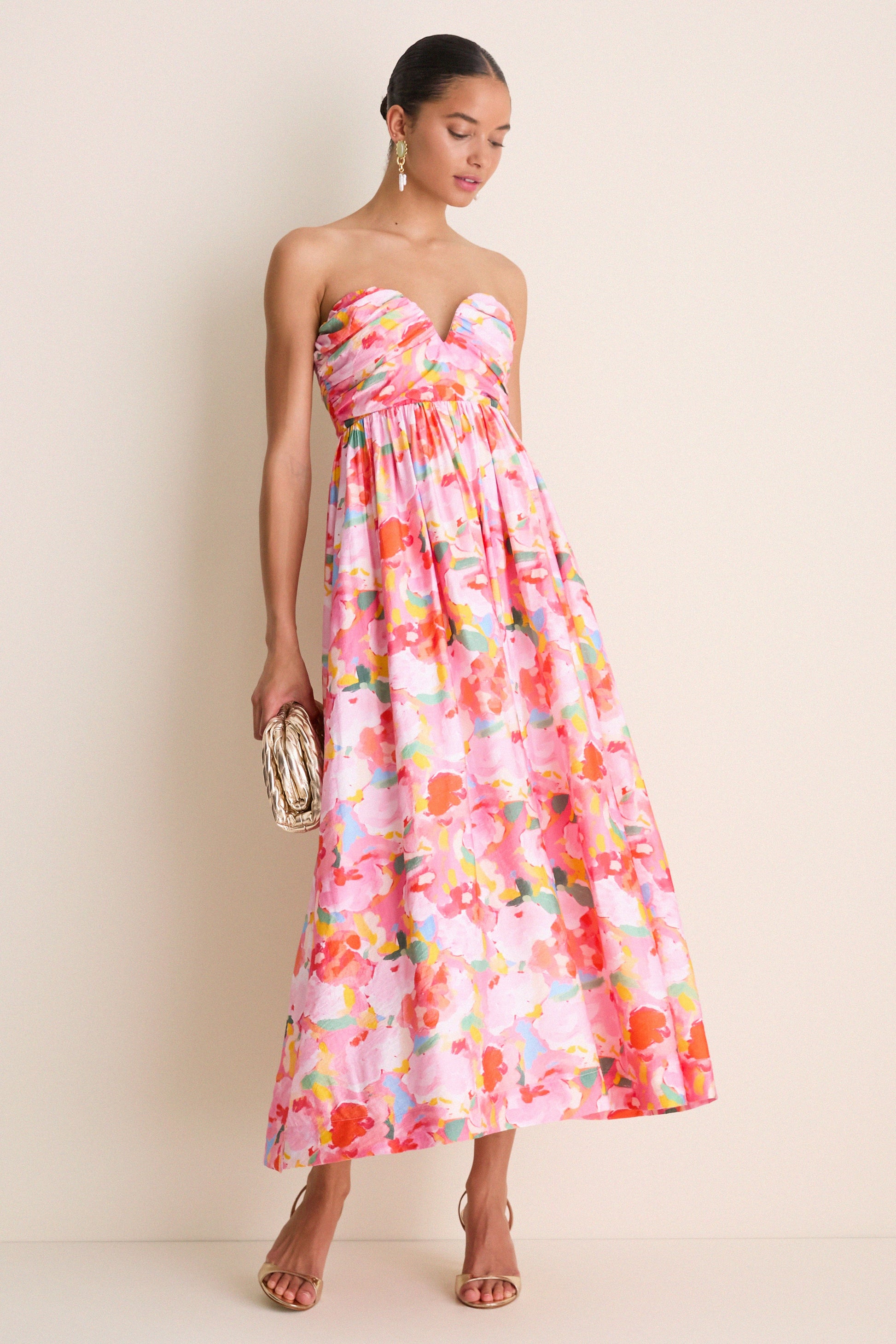 Harper Watercolor Maxi Dress Pink Multi Watercolor 6