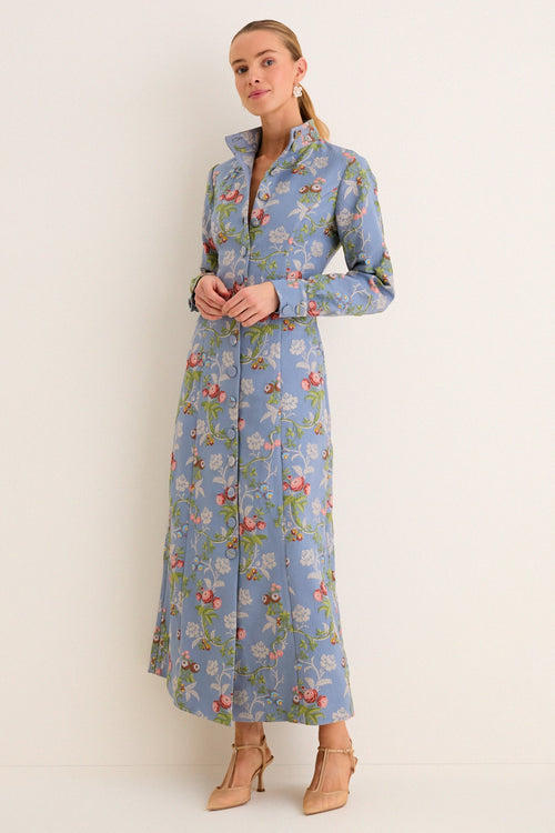 Beatrice Jacquard Coat Dress Trellis Bloom 1