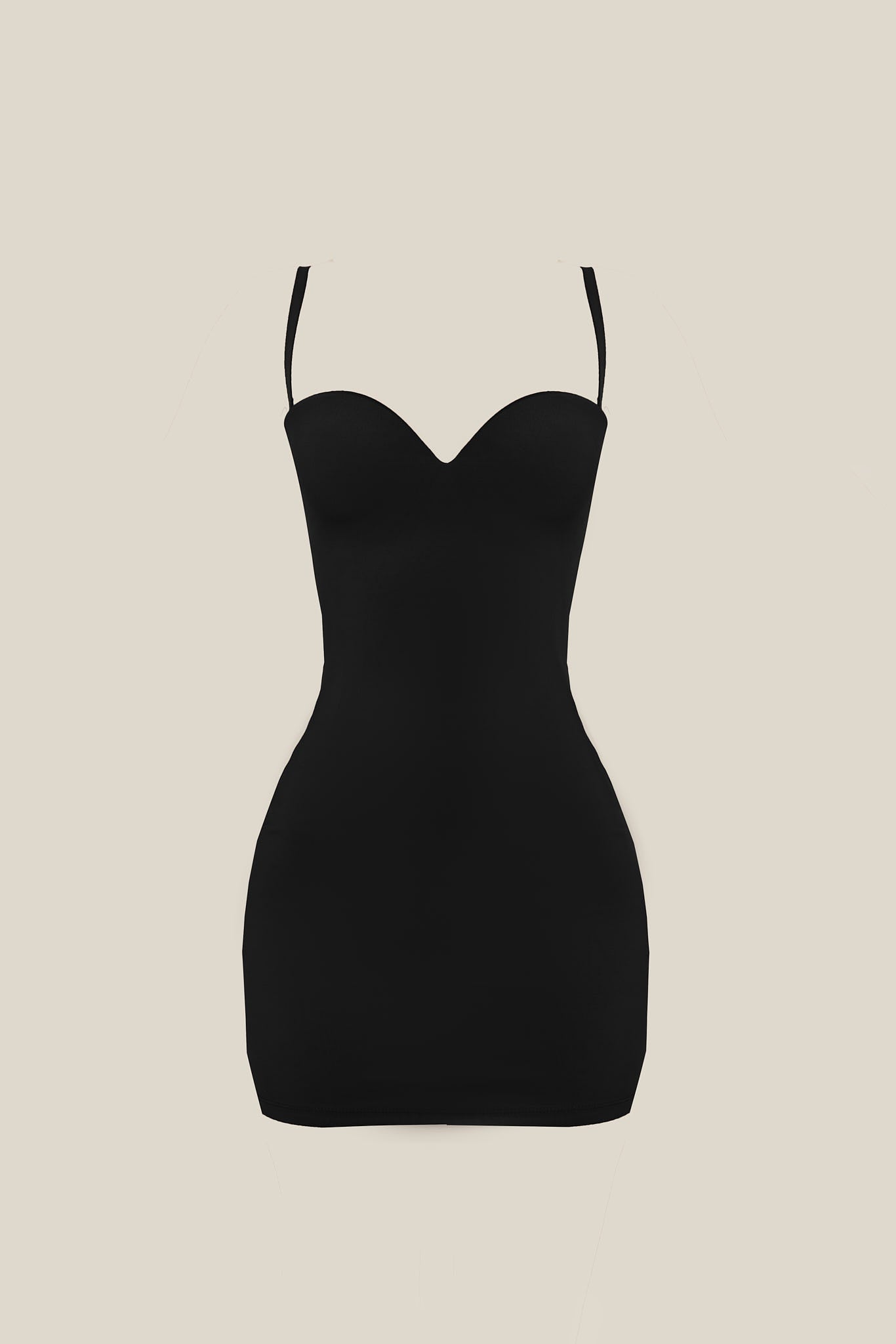 Evangeline Sculpted Mini Dress in Blush Black 7