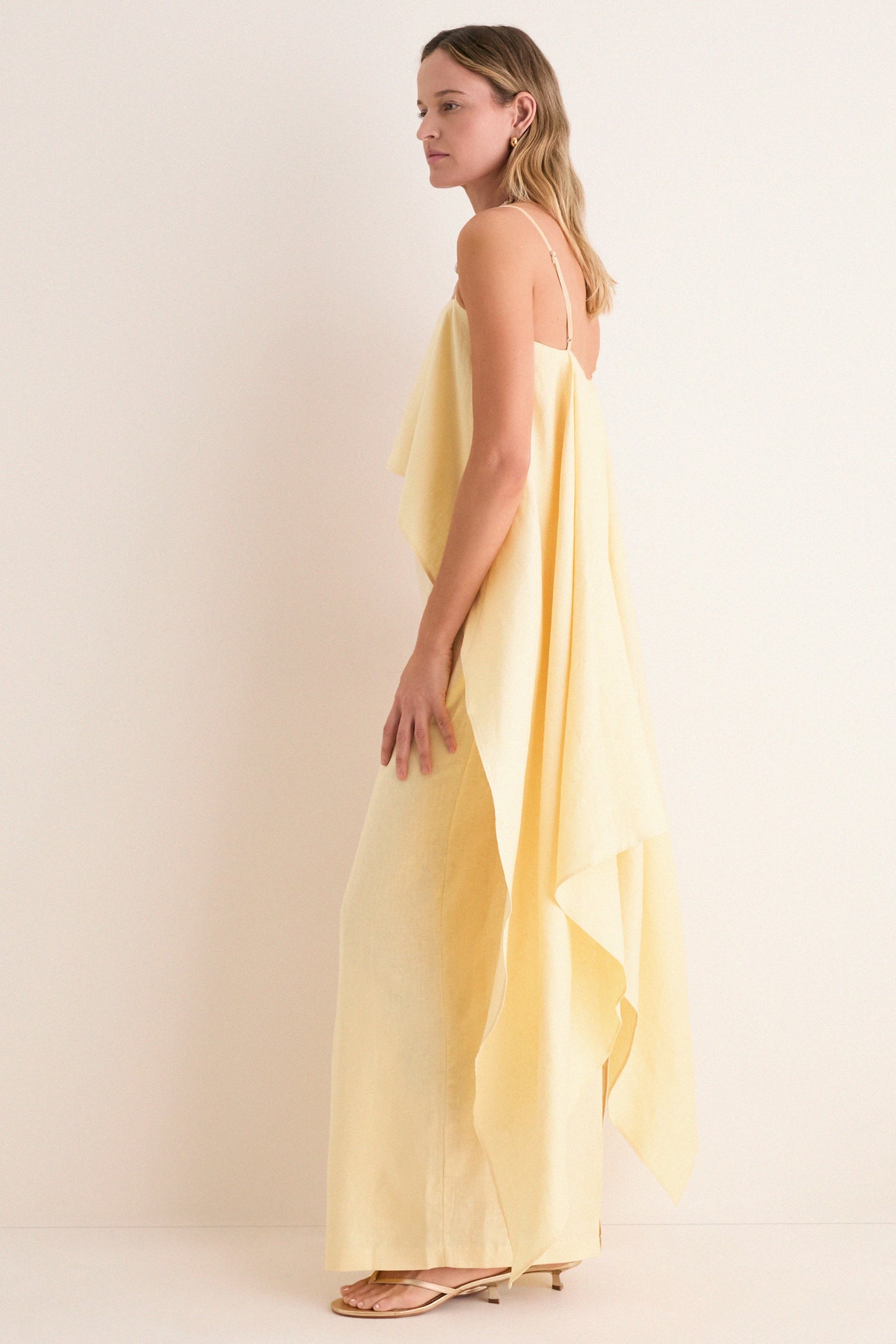 Valencia Linen Midi Dress Butter 4