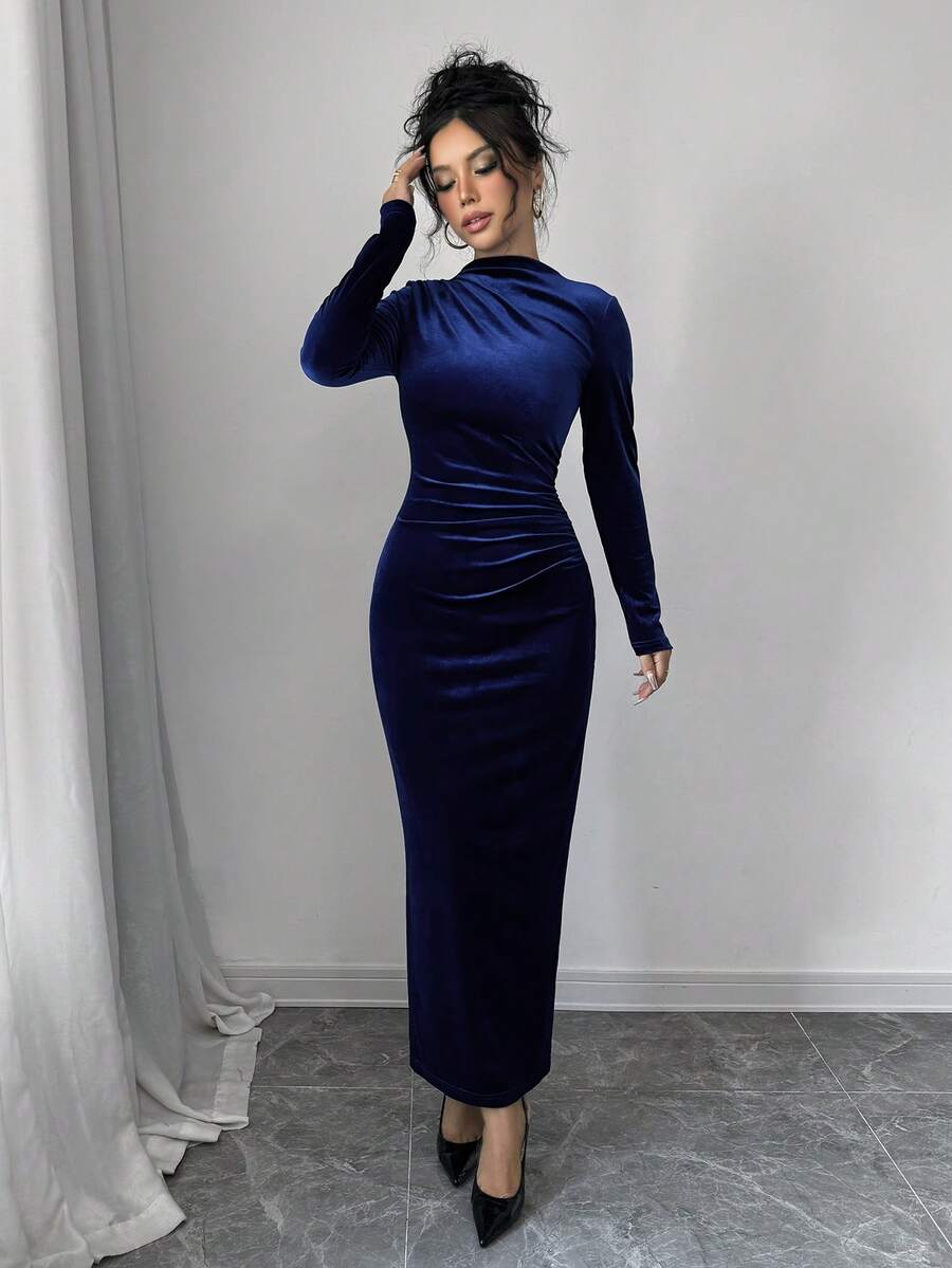 Margot Velvet Maxi Dress Royal Blue 7