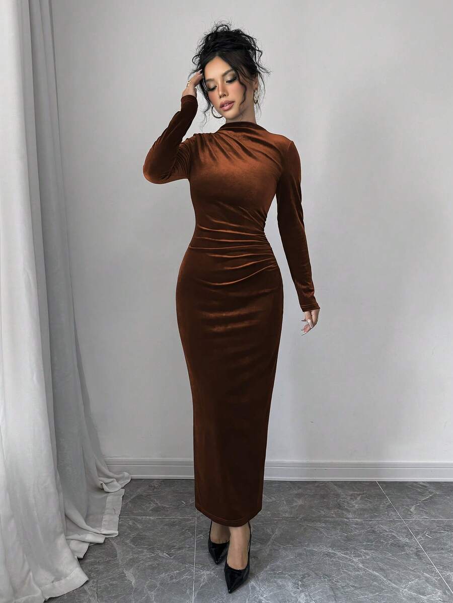 Margot Velvet Maxi Dress Navy Blue 6