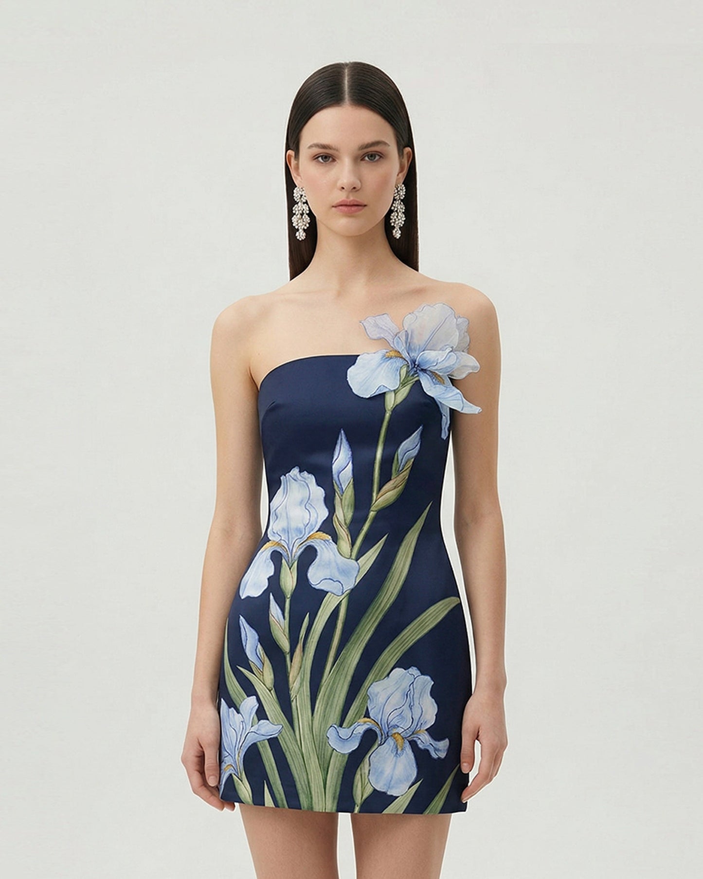 Margot Floral Mini Dress Navy blue 1