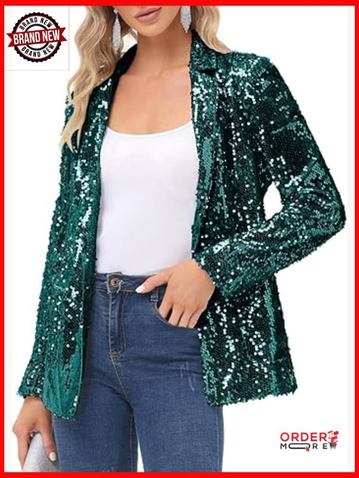 Emerald Sequin Blazer Emerald 1